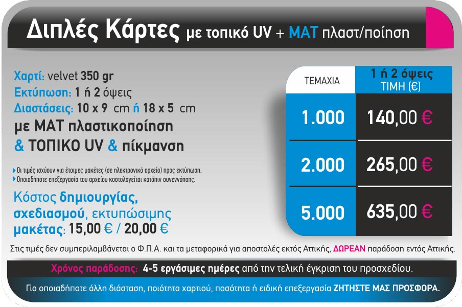 KARTES POLYTELEIAS UV DIPLES